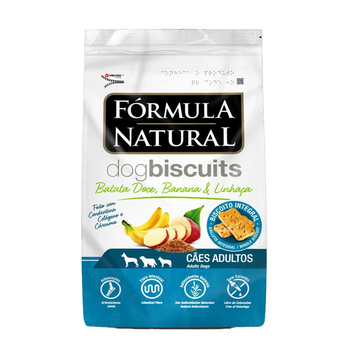 Biscoito Fórmula Natural Dog Biscuit Batata Doce. Banana E Linhaça Para Cães De Raças Pequenas 250