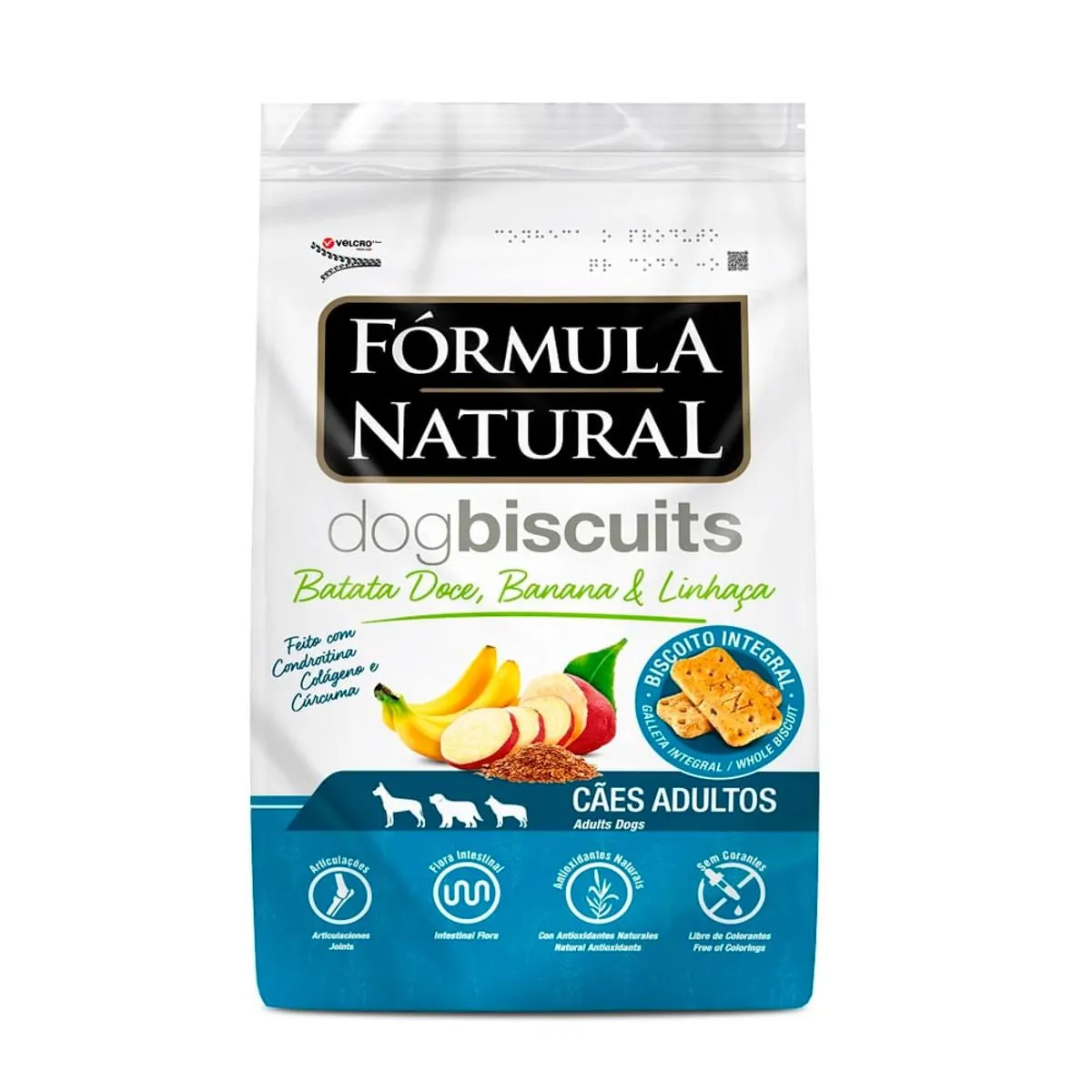 Biscoito Fórmula Natural Dog Biscuit Batata Doce. Banana E Linhaça Para Cães 250 G