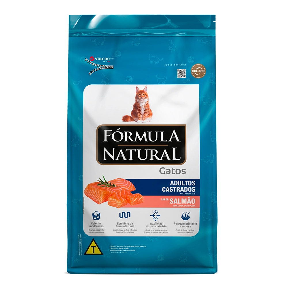 Ração Seca Formula Natural Super Premium Gatos Adulto Castrados Sabor Salmão 1kg