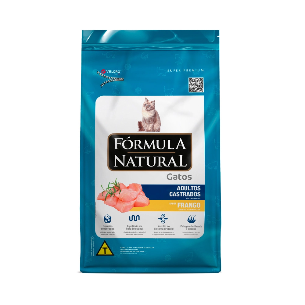 Ração Seca Formula Natural Super Premium Gatos Adulto Castrados Sabor Frango 1kg