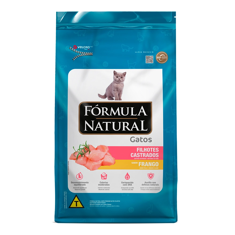 Ração Seca Formula Natural Super Premium Gatos Filhote Castrados Sabor Frango 7kg