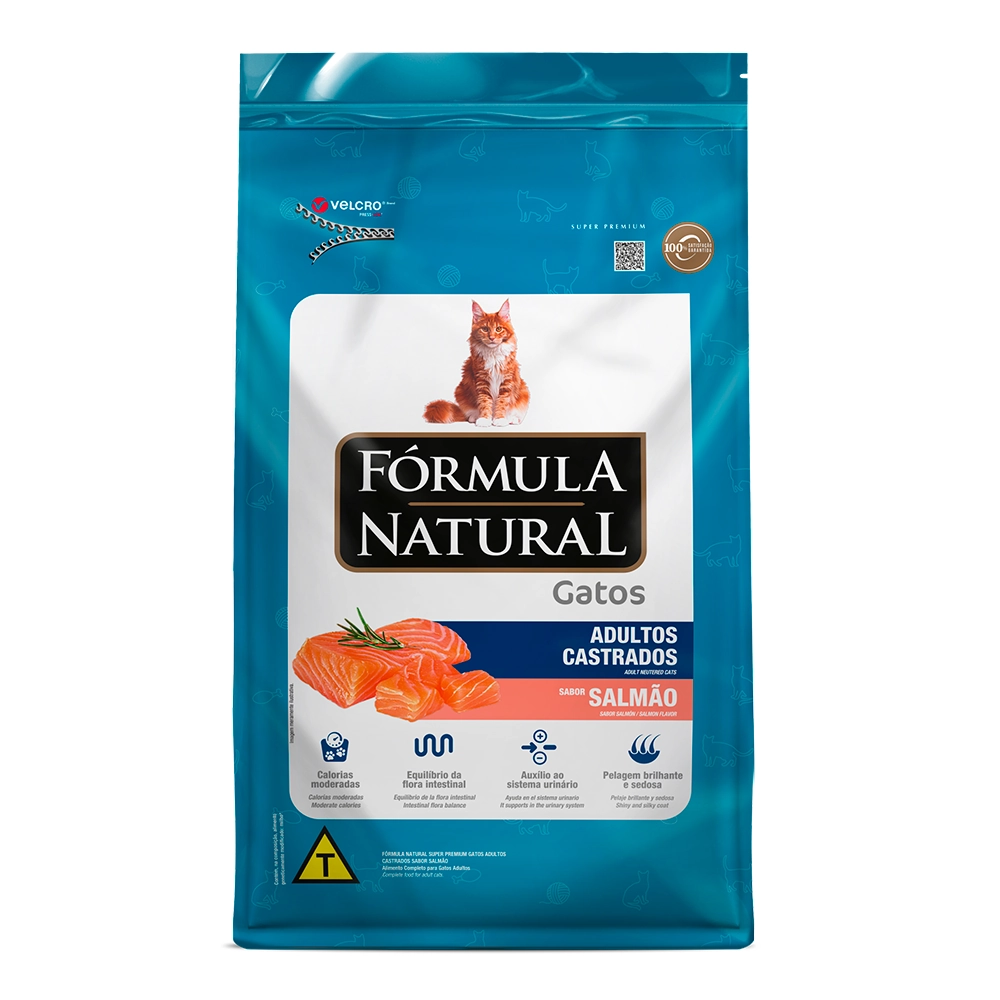 Ração Seca Formula Natural Super Premium Gatos Adulto Castrados Sabor Salmão 7kg