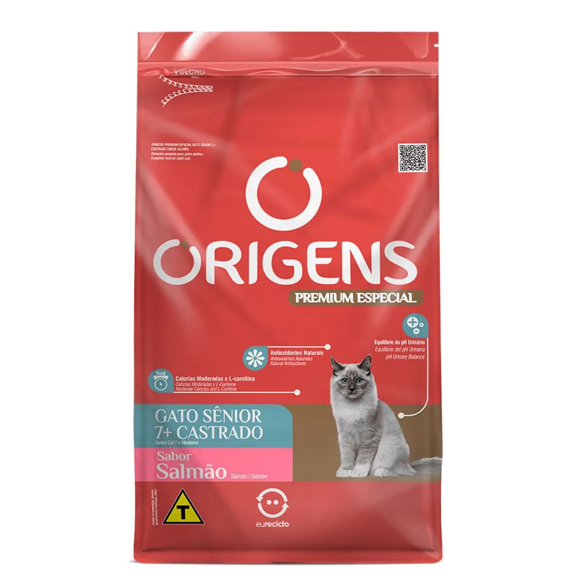 Ração Seca Origens Gato Castrados Senior Salmão 1kg