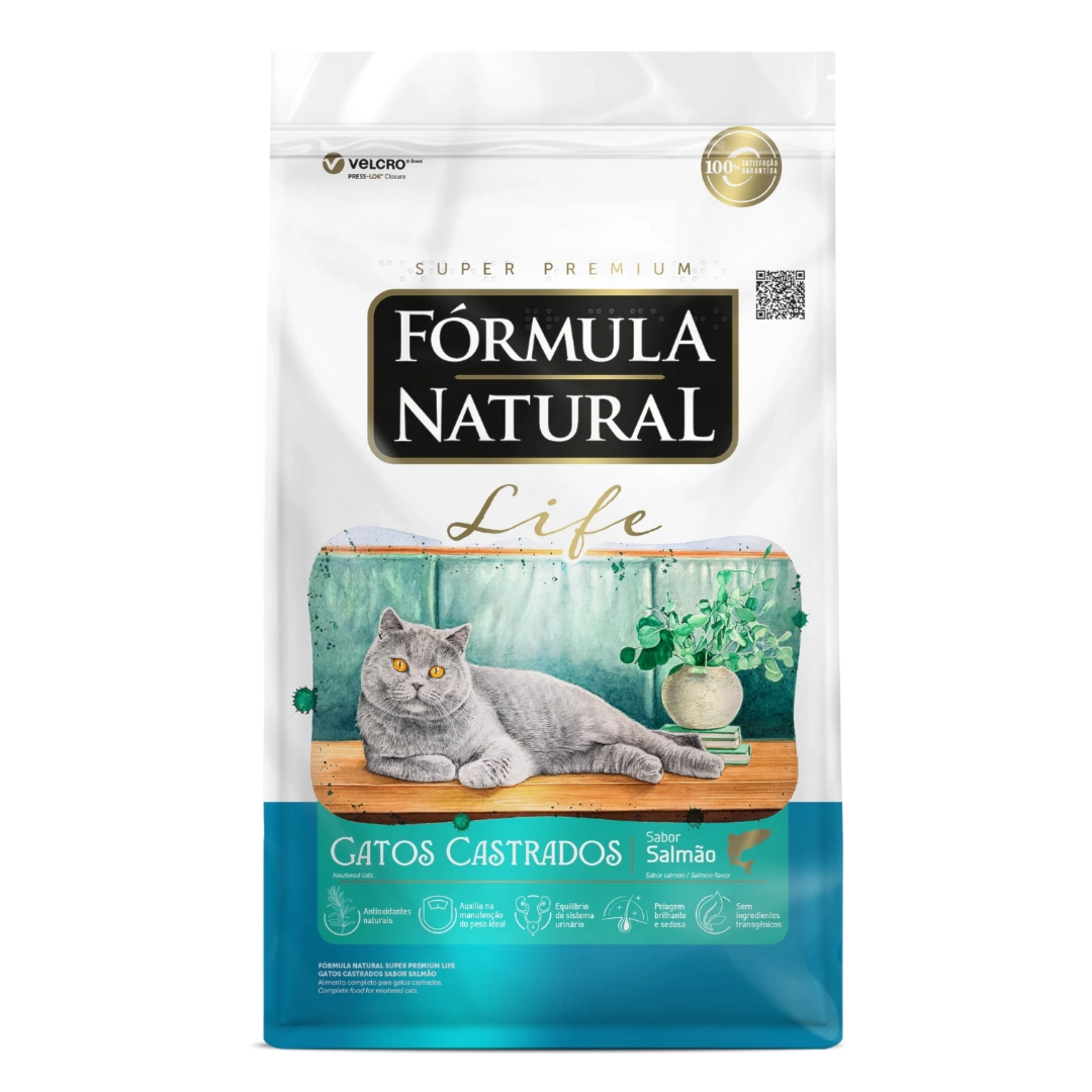 Formula Natural Life Gatos Castrados Salmao 1kg