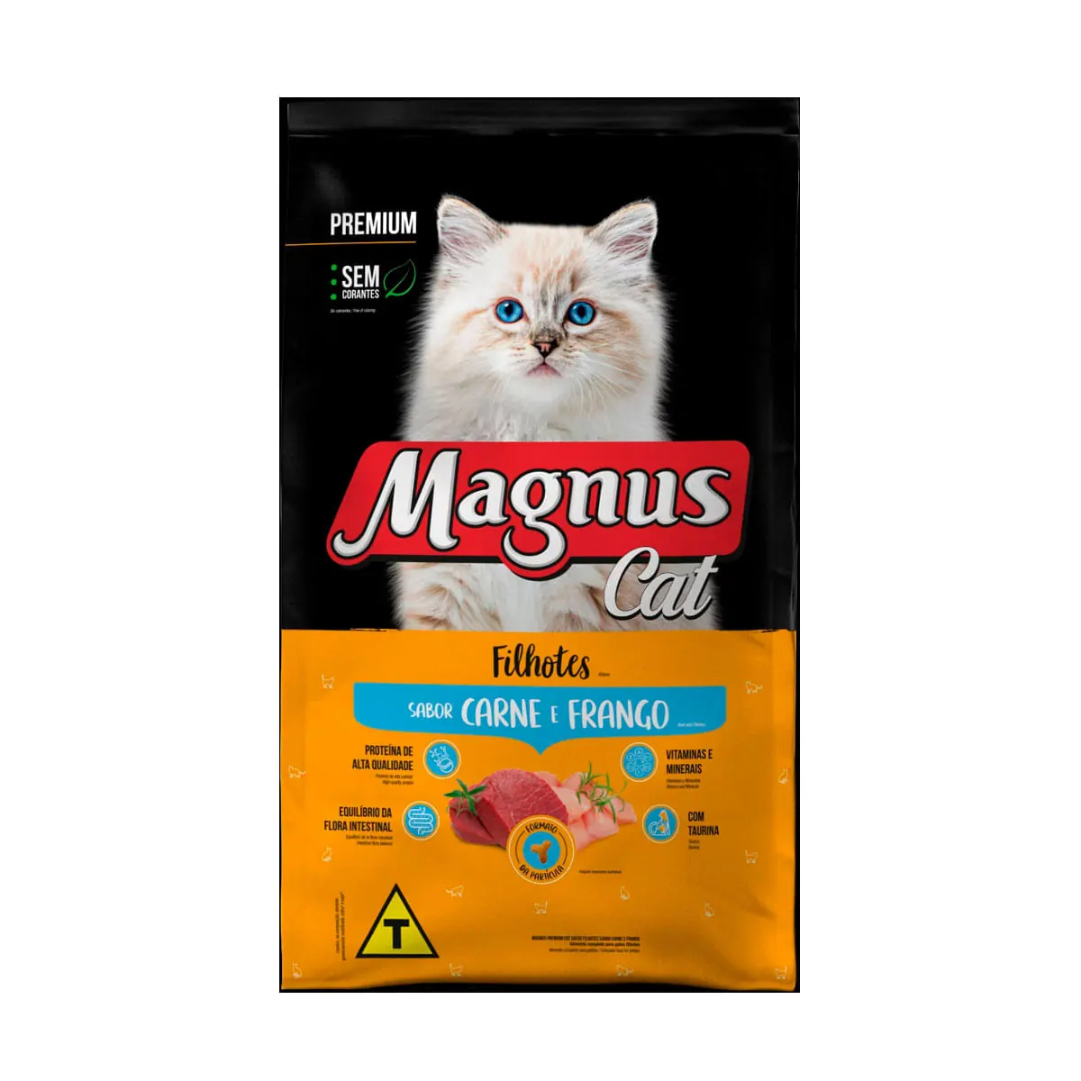 Ração Seca Cat Sabor Carne E Frango Para Gatos Filhotes Magnus 10,1kg