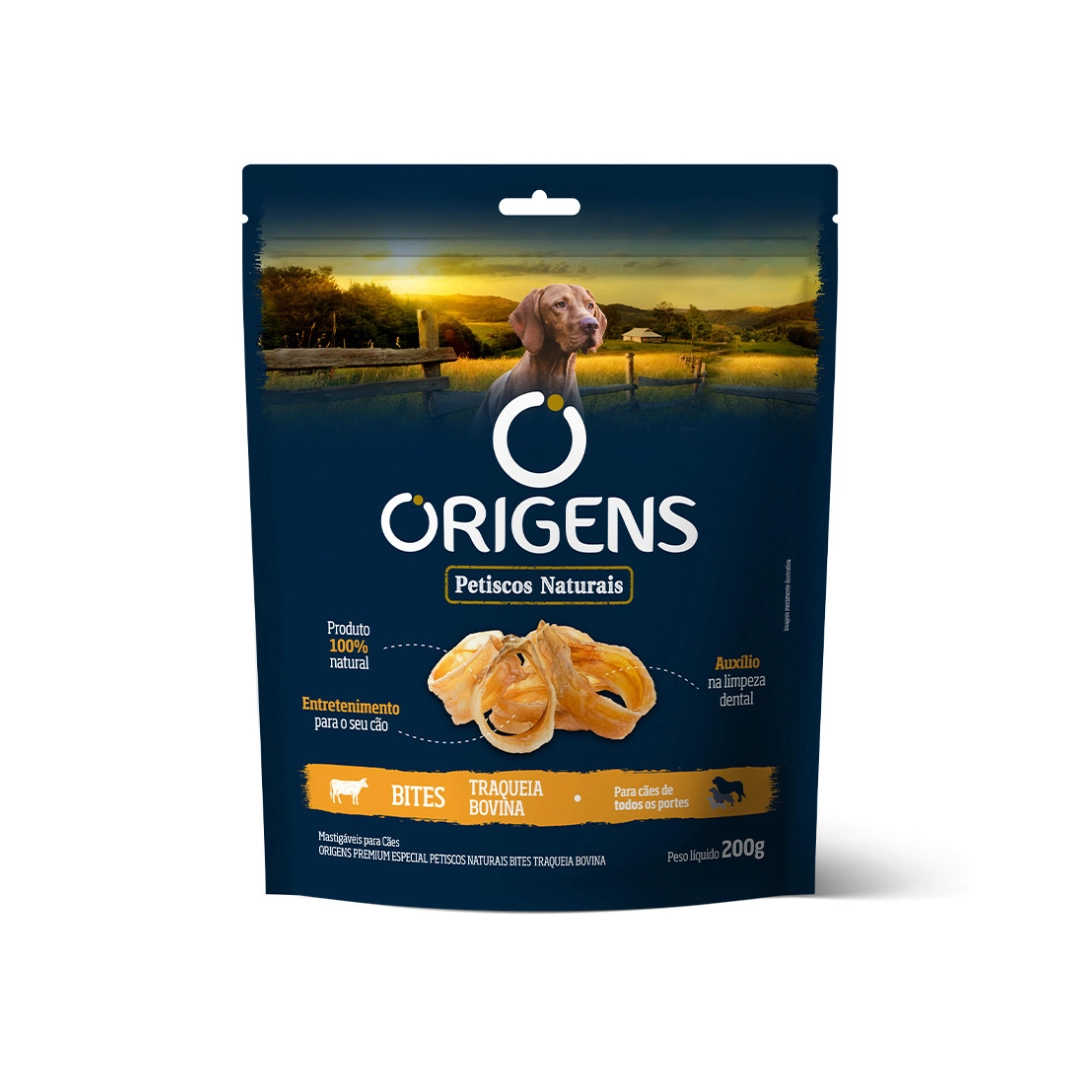 Petiscos Naturais Bites Traqueia Origens 200g