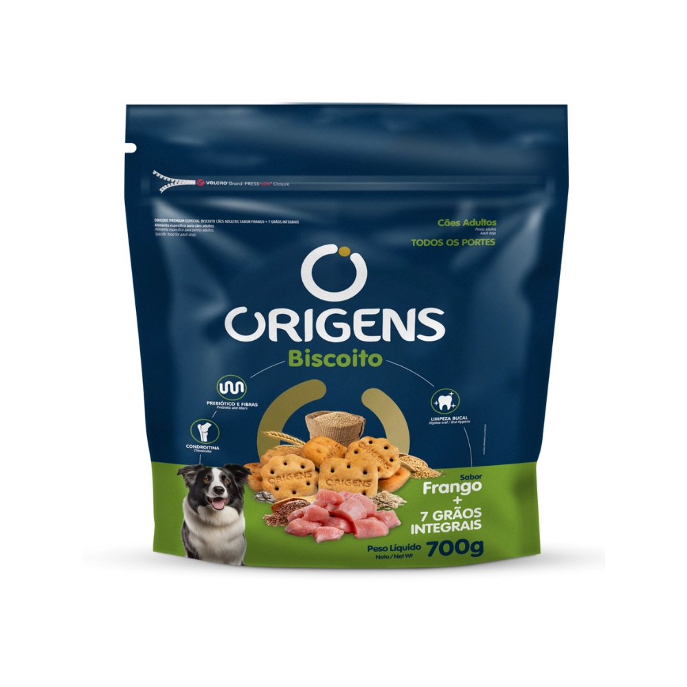 Biscoito Origens Caes Adulto 7 Graos Frango 700g