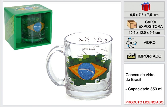 Caneca Vidro Ravi Brasil