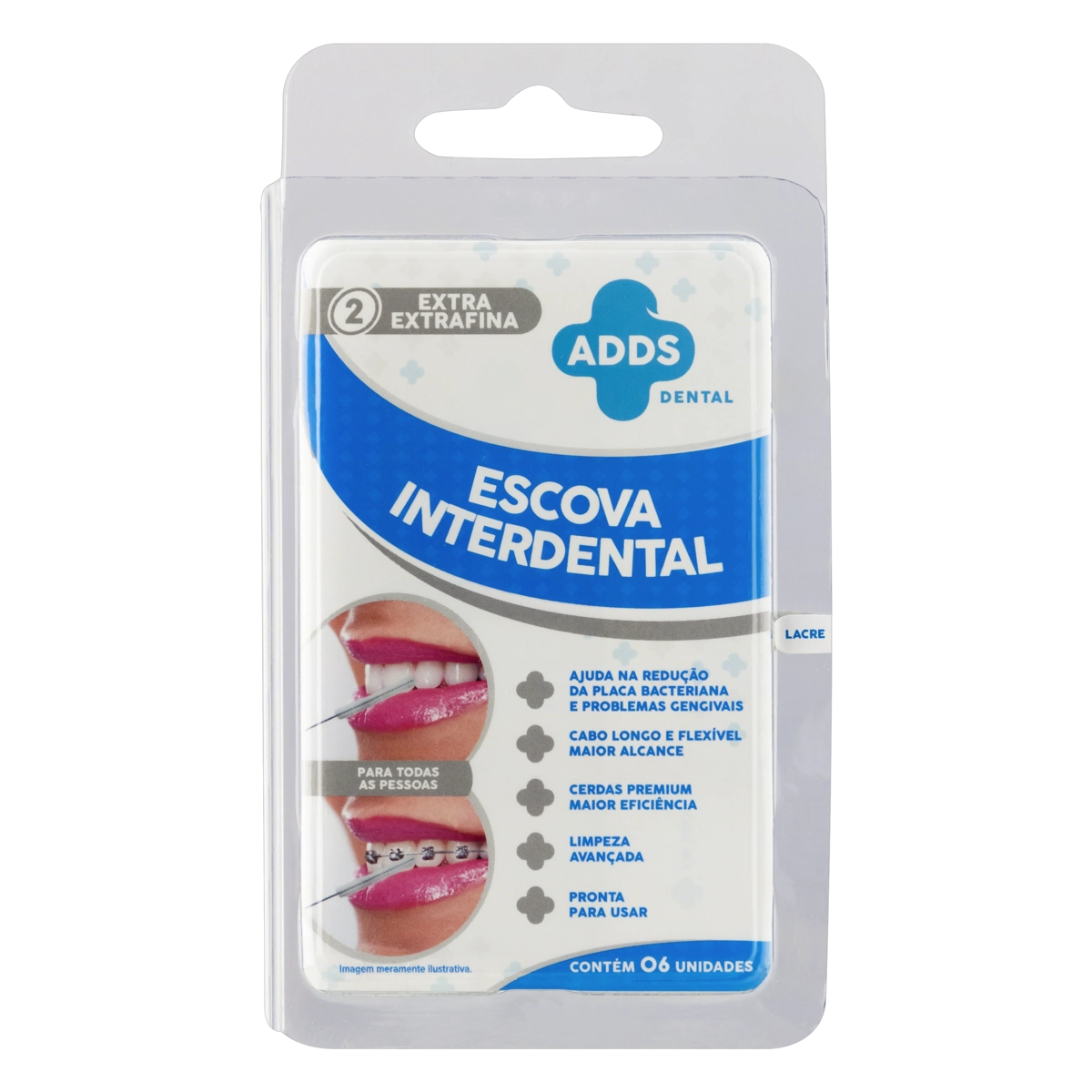 Escova Interdental Extra Extrafina 2 Adds Dental 6 Unidades