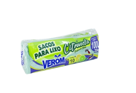 Saco Plástico Lixo Citronela 100l Verom 10un