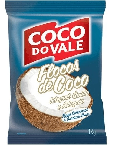Coco Ralado úmido Adoçado Em Flocos Coco Do Vale Pacote 1kg