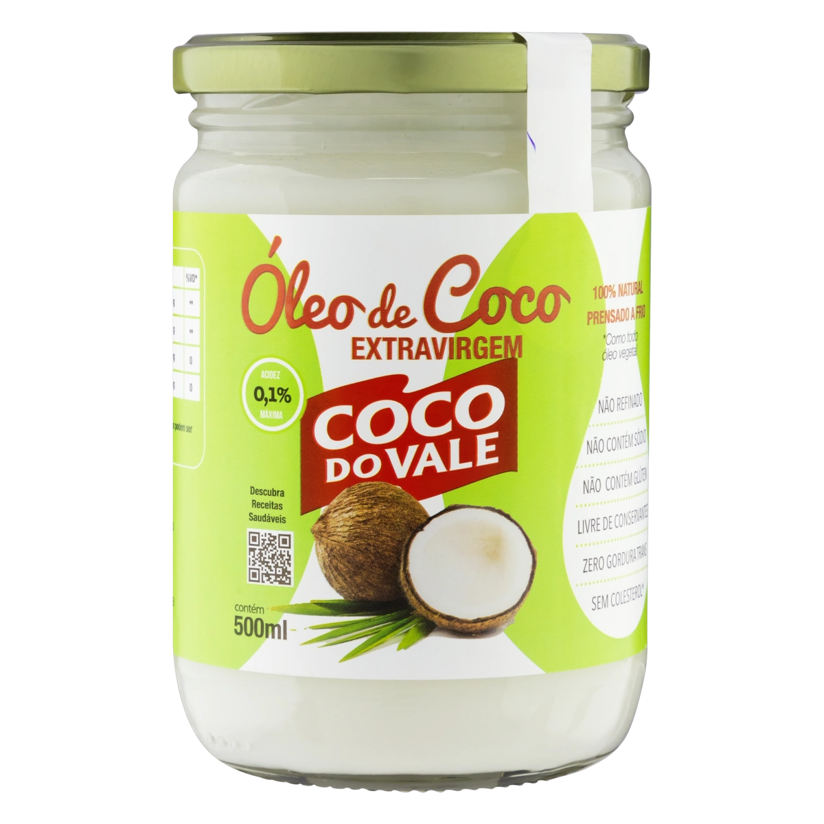 óleo De Coco Extra Virgem Coco Do Vale Vidro 500ml