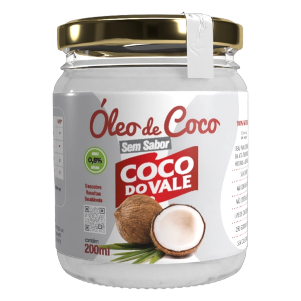 óleo De Coco Sem Sabor Coco Do Vale Vidro 200ml