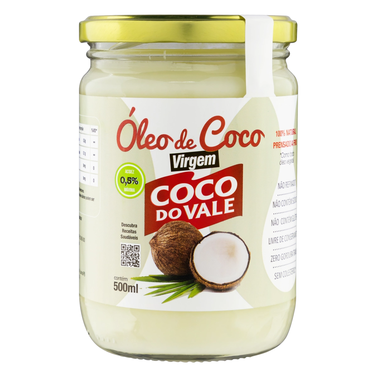óleo De Coco Virgem Coco Do Vale Vidro 500ml