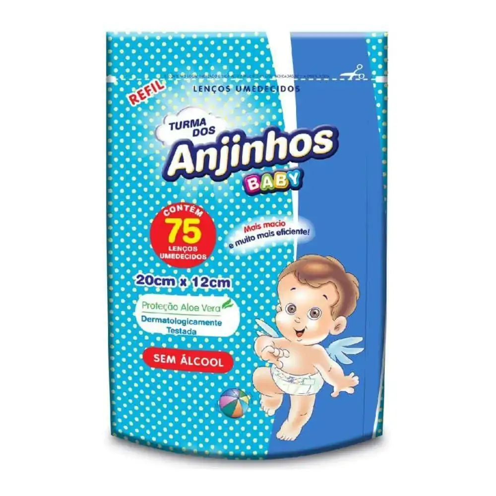 Lencos Umedecidos Anjinho Azul Refil 75u
