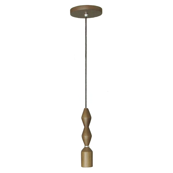 Pendente 1 Lâmpada Imbuia Claro Madeira 3086 BM Lamps