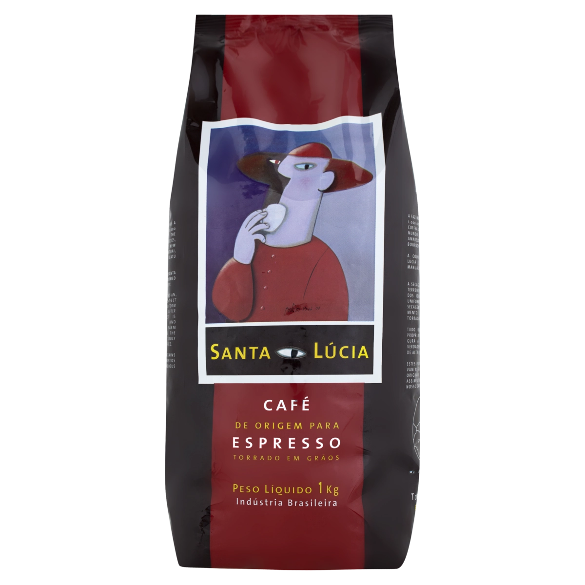 Café Torrado Em Grãos Espresso Santa Lúcia Pacote 1kg