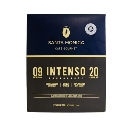 Café Em Cápsula Torrado E Moído Intenso Santa Monica Gourmet Caixa 100g 20 Unidades