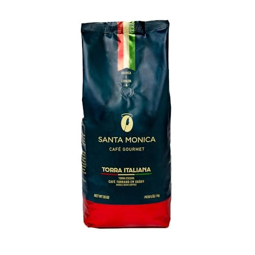 Café Torrado Em Grãos Santa Monica Gourmet Torra Italiana Pacote 1kg