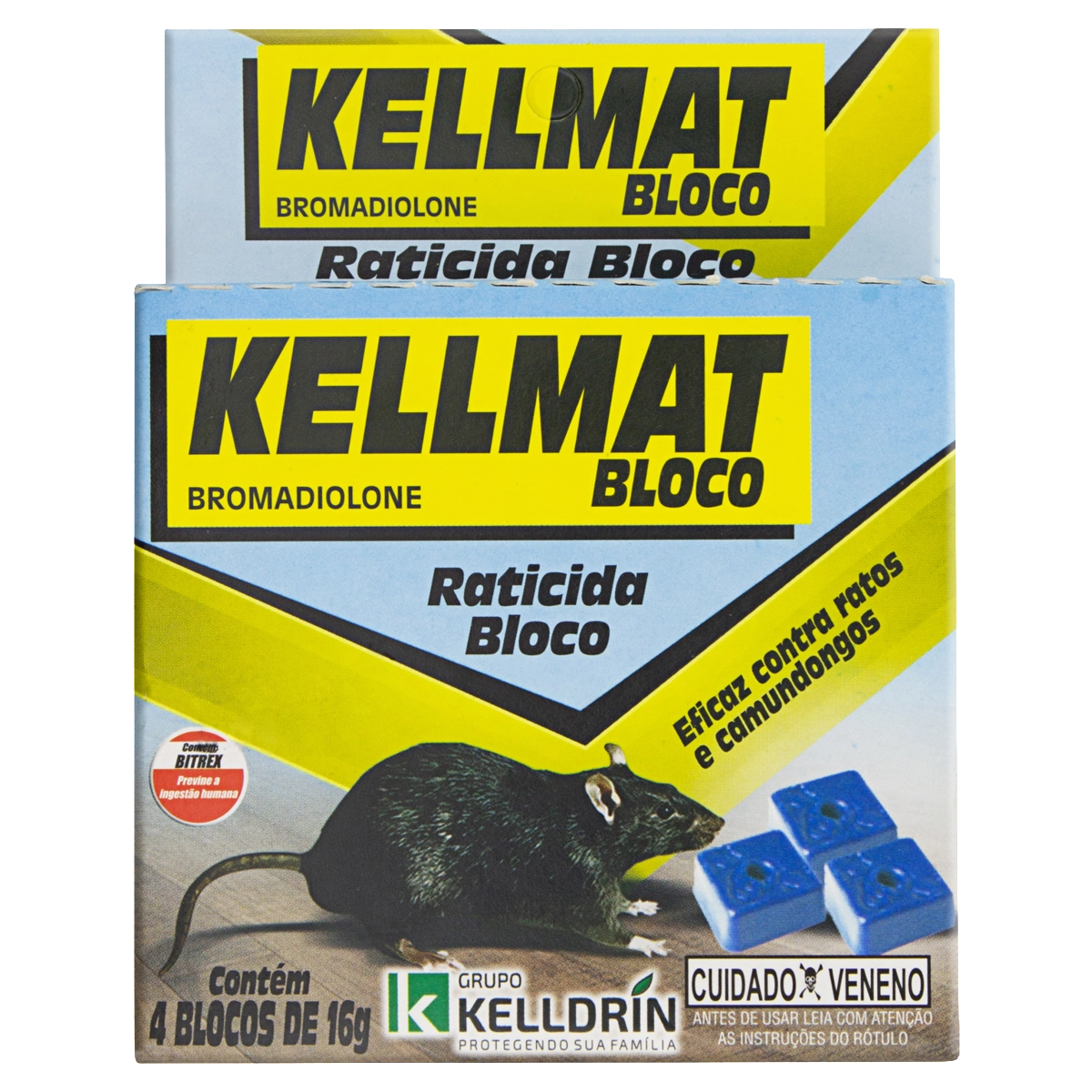 Raticida Doméstico Bloco Kellmat Caixa 16g 4 Unidades