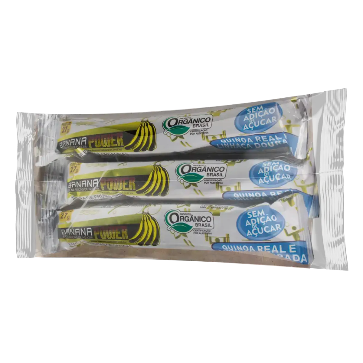 Barra de Fruta Orgânica Banana com Quinoa e Linhaça BANANA POWER 81g com 3 Unidades