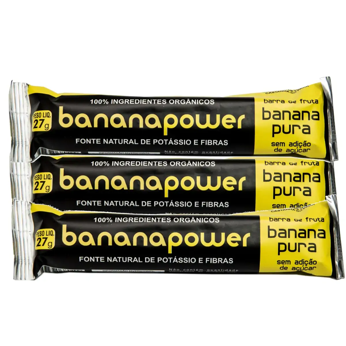 Barra de Fruta Orgânica Sabor Banana POWER 81g com 3 Unidades