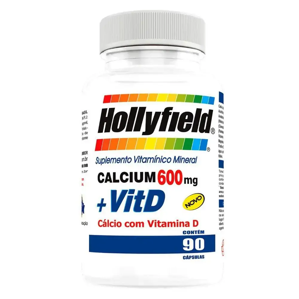 Hollyfield 90 Capsulas Calcium 600mg Vit D .