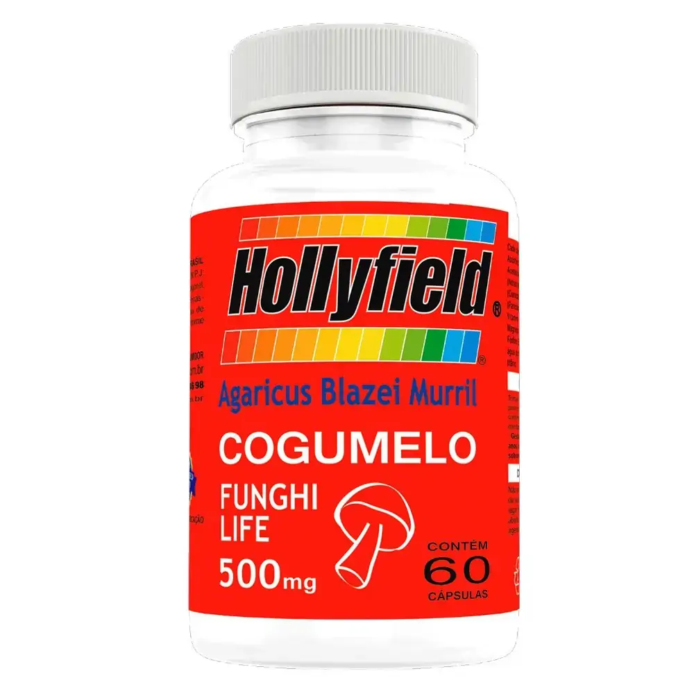 Cogumelo Funghi Life 500mg 60caps Hollyfield