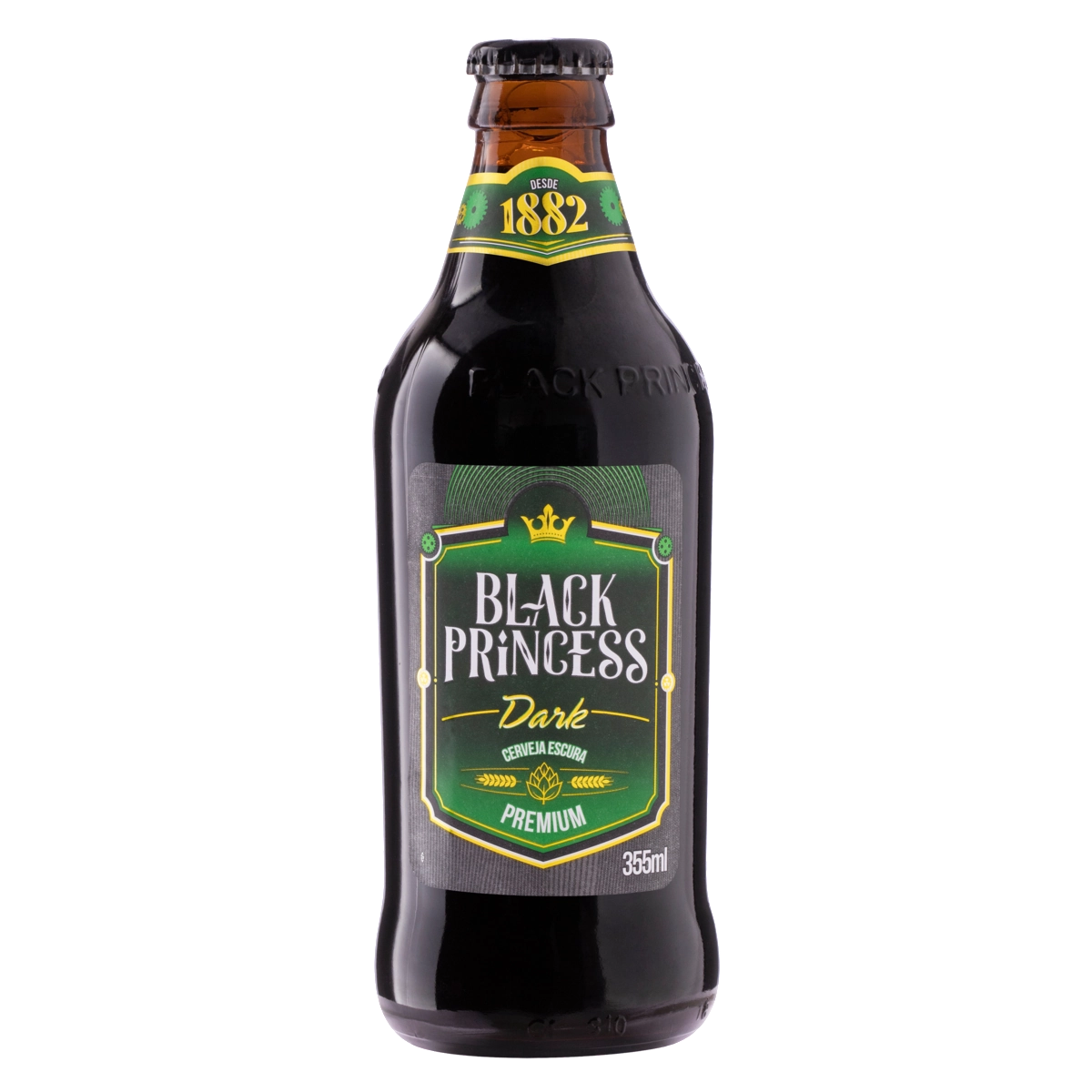 Cerveja Dark American Lager Premium Black Princess Garrafa 355ml