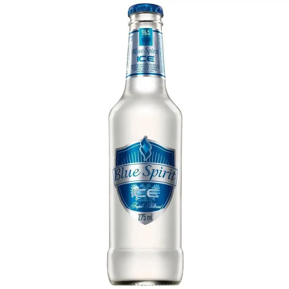 Pack Bebida Mista Alcoólica Limão Blue Spirit Ice Garrafa 6 Unidades 275ml Cada