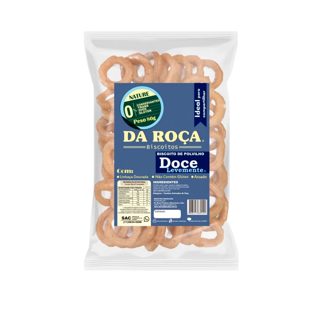 Bisc Polvilho Nature Doce Da Roca 65g