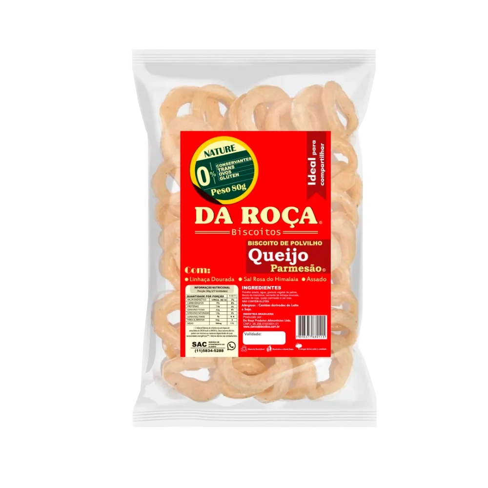 Bisc Polvilho Nature Qj Parmesao Da Roca 65g