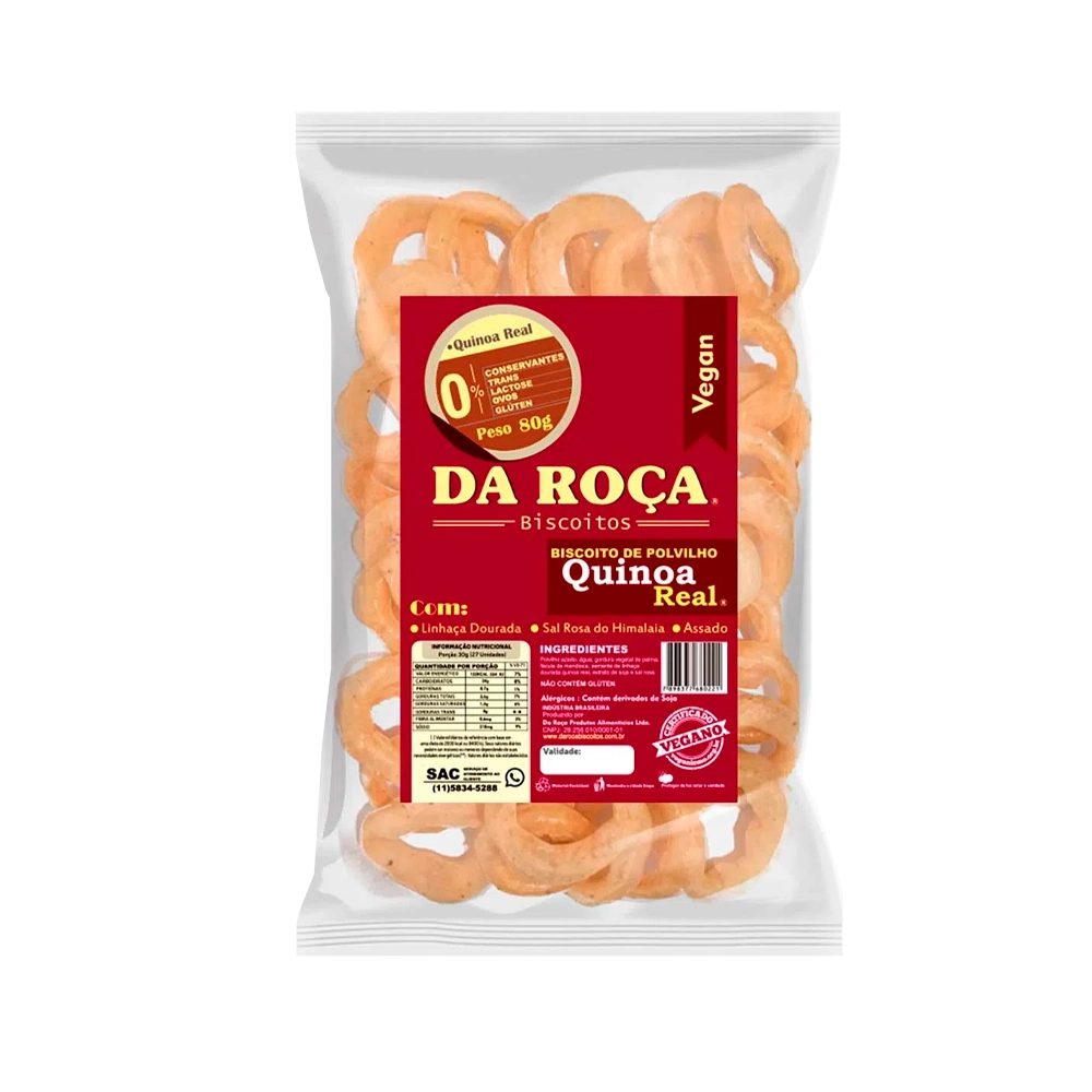 Bisc Polvilho Vegan Quinoa Real Da Roca 65g