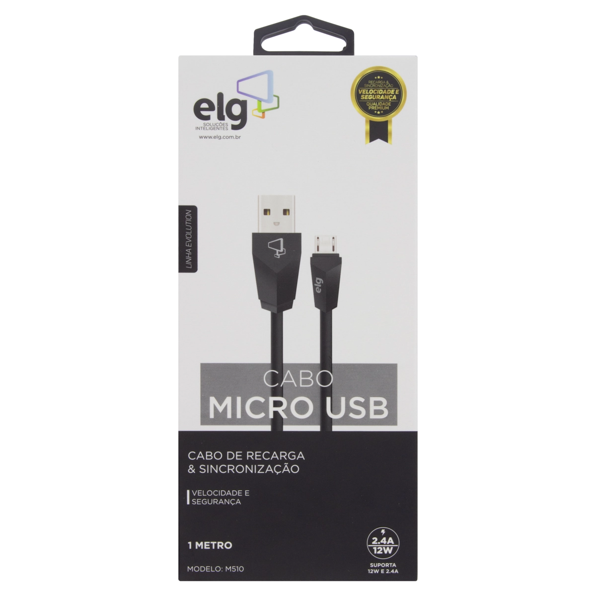 Cabo Micro Usb Preto M510 Elg Evolution