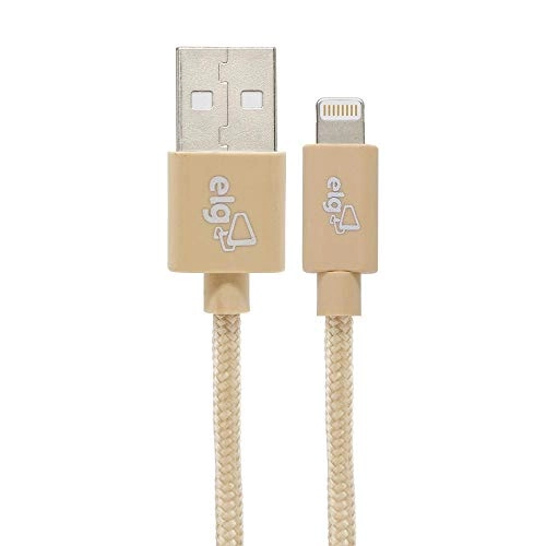 C810bg Cabo Lightning Em Tecido Trancado Nylon Reforcado Sincronizacao / Recarga 1m Dourado