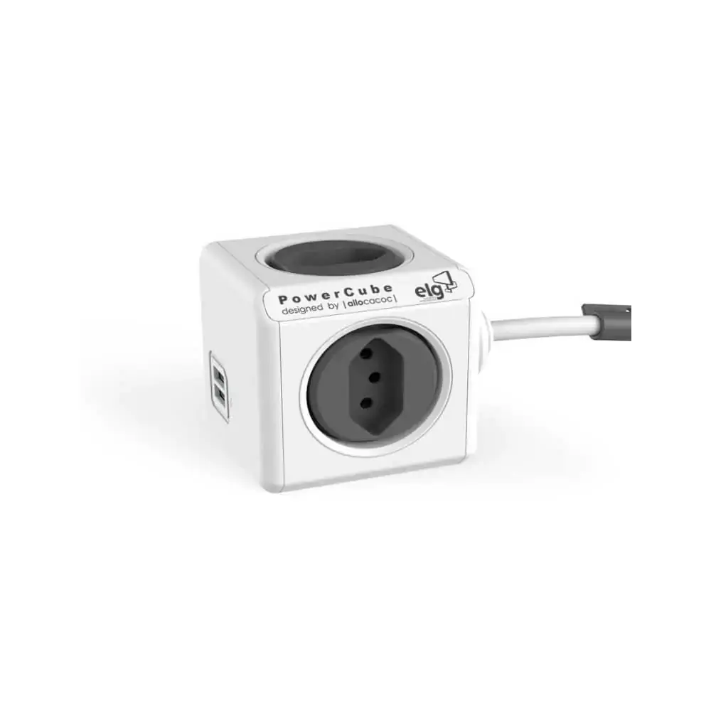 Pwc X4u Adaptador Multiplo De Tomadas Elg 4 Tomadas 2usb 2.4a Cabo 1,5m Bivolt Mod. Exte