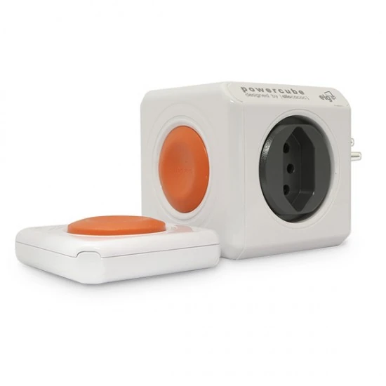 Filtro de Linha 4 Tomadas Controle Remote Branco e Cinza PowerCube ELG