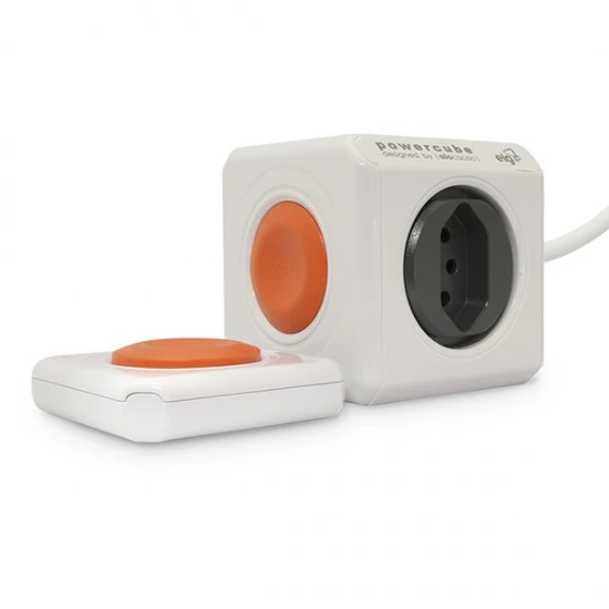 Filtro de Linha 4 Tomadas extensão 1,5m e Controle Remote Bluetooth Branco Cinza PowerCube ELG
