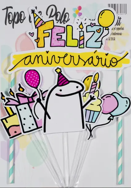 Topo Bolo Flork Aniversario Fazendo Festa