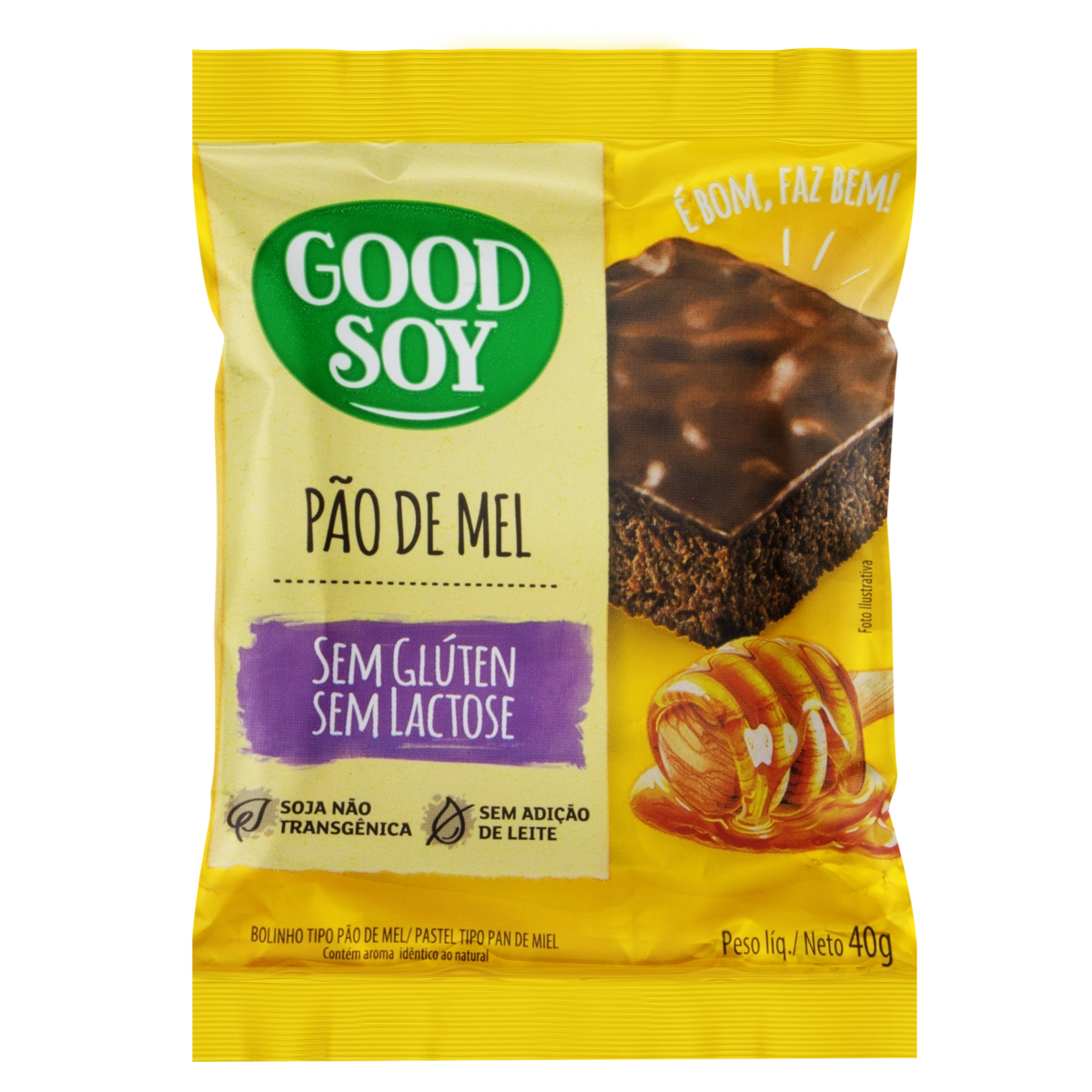 Pão De Mel Sem Glúten Zero Lactose Good Soy Pacote 40g