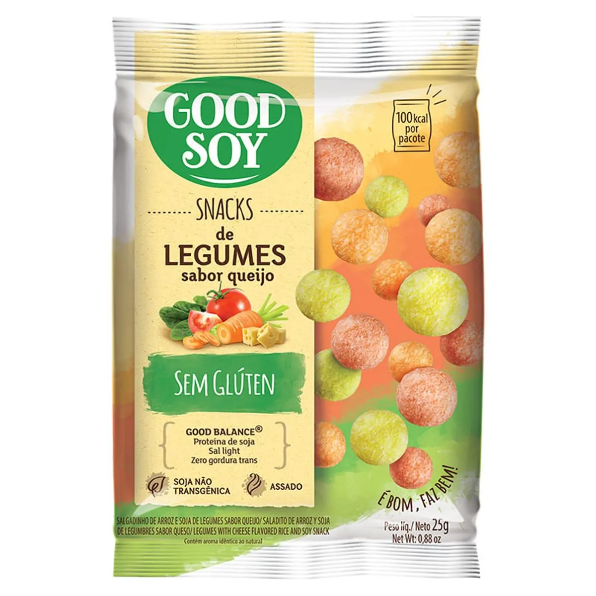 Salgadinho de Soja GoodSoy Legumes Sabor Queijo 25g