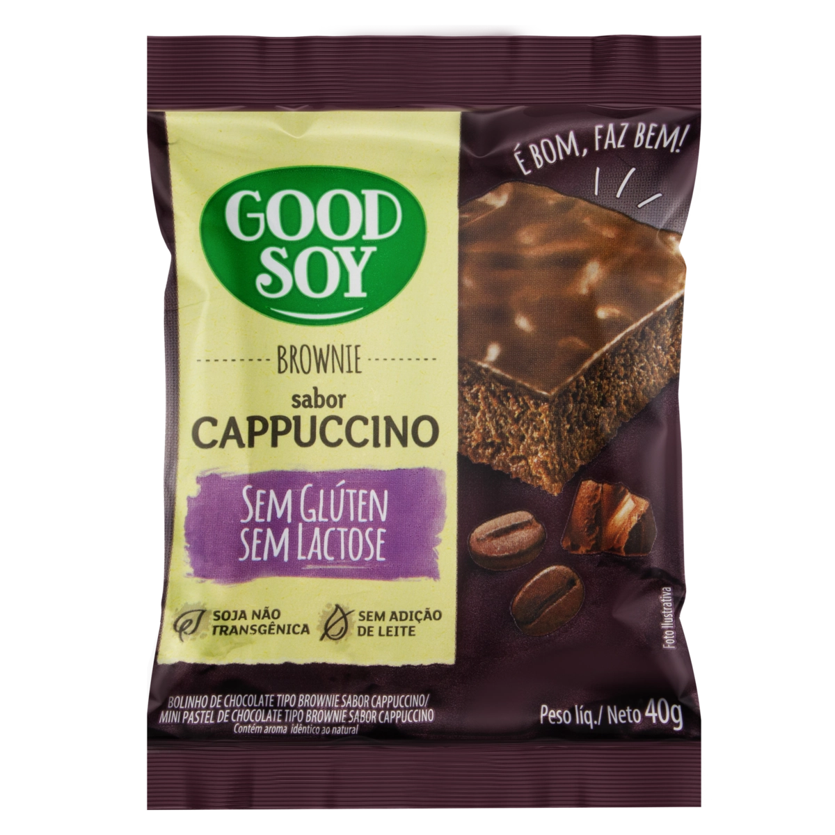 Brownie Cappuccino Sem Glúten Zero Lactose Good Soy Pacote 40g