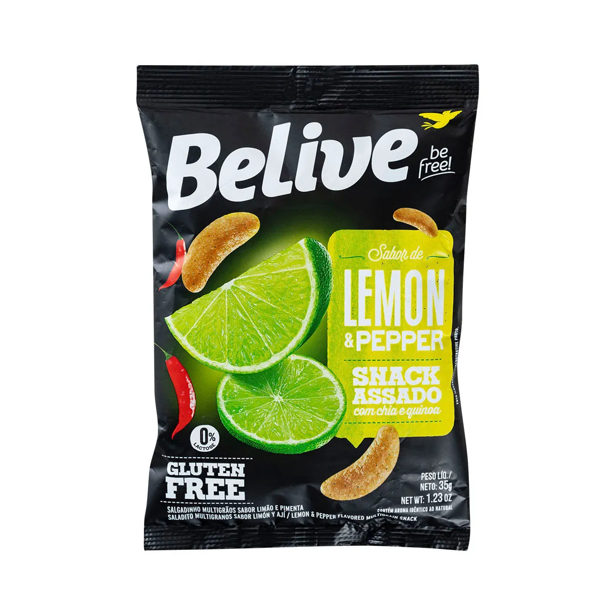 Snack de Arroz Lemon e Pepper BELIVE 35g