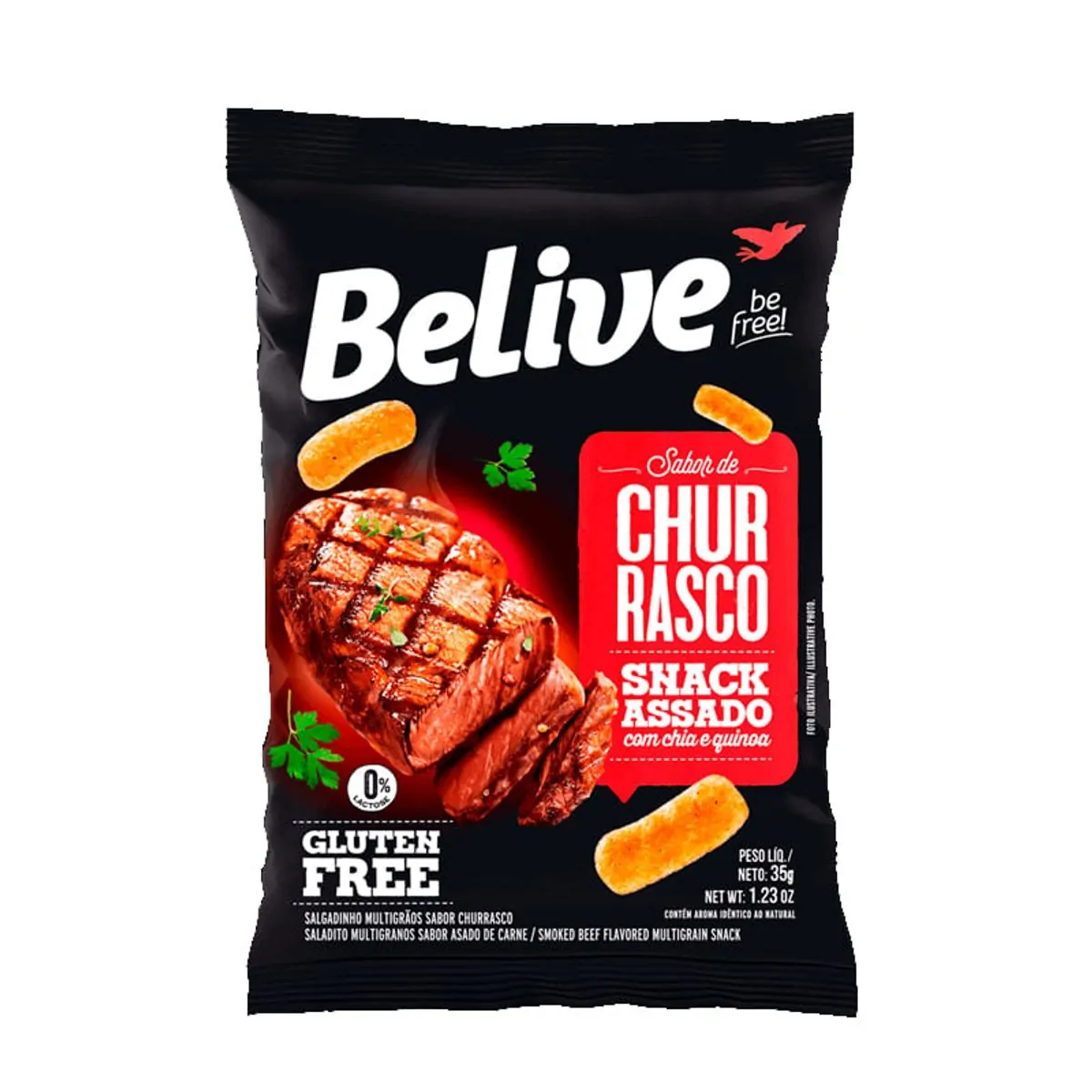 Snacks de Arroz Belive Churrasco 35 g