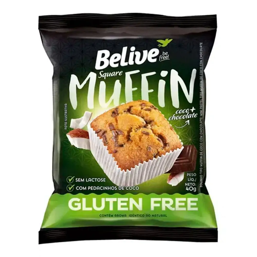 Muffin Coco C Gotas de Chocolate Belive 40g