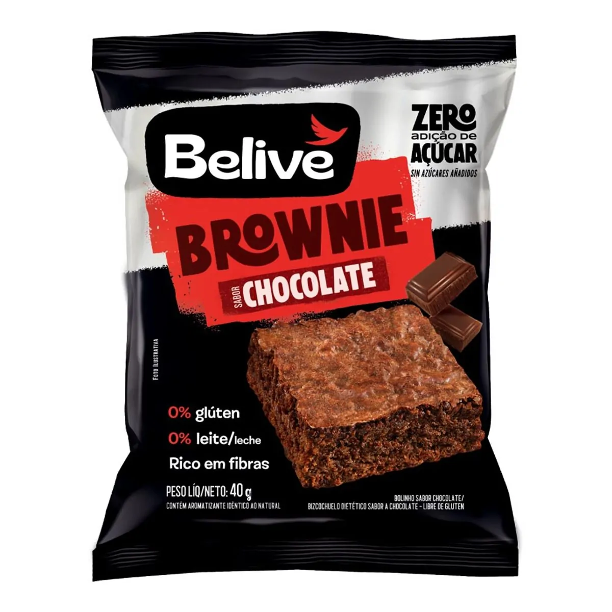 Brownie Sem Lactose Double Chocolate Belive Protein 40 G