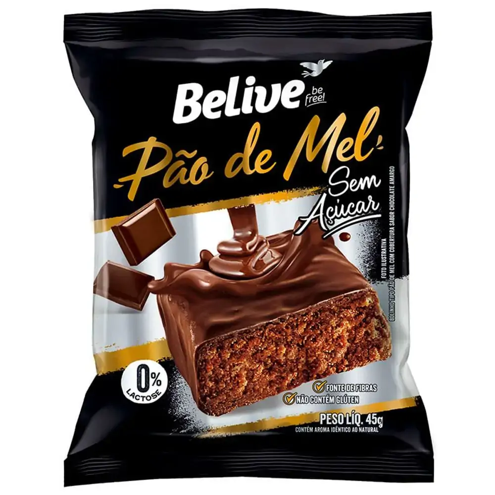 Pão de Mel BELIVE sem Gluten e Lactose 45g