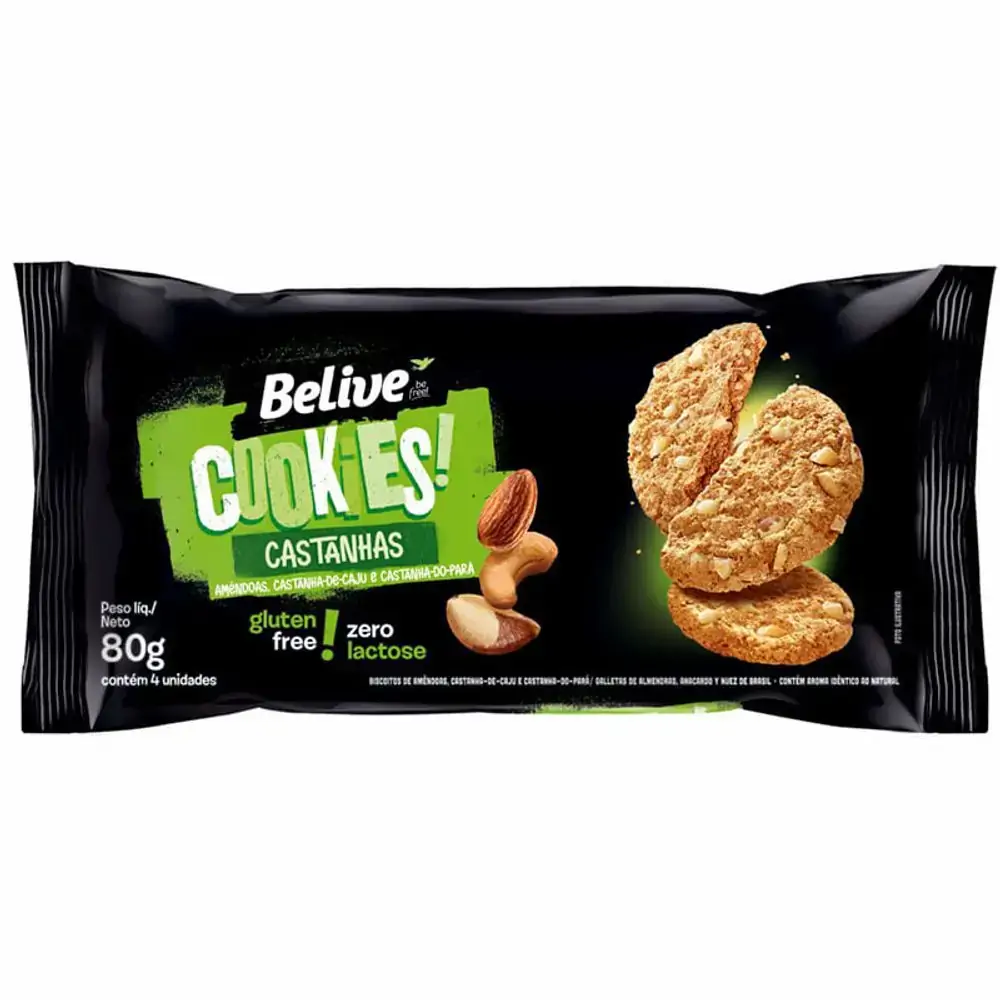Cookies Castanha Belive 80 g