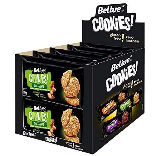 Display Cookie Castanhas Sem Glúten Sem Lactose Belive 10 Unidades De 80g