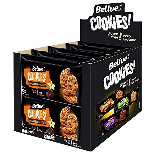 Display Cookie Baunilha E Chocolate Sem Glúten Sem Lactose Belive 10 Unidades De 80g